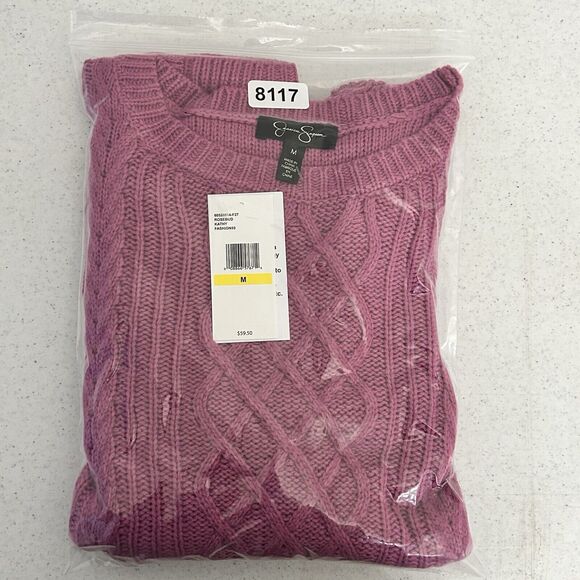 Jessica Simpson Ruffled Pullover Sweater Womens Small Rosebud Cable Knit NEW - Picture 11 of 11